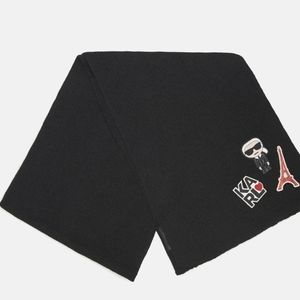 Karl lagerfeld gray sweater scarf